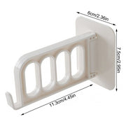 Space-saving door hook for single doors, ideal for bedroom or kitchen use.
