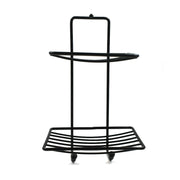 Space-saving stainless steel soap rack, showcasing its two-layer design.