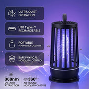 Electric mosquito zapper lamp in an indoor setting, ready for use.