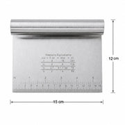 Multipurpose steel scraper for dough, icing and cleaning