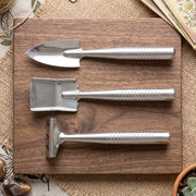 Ergonomic 3 piece garden tool set for planting and soil care