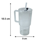 Kids Tumbler 900ml with Handle Lid and Straw Ribbed Water Sipper Cup (1 Pc) view 6