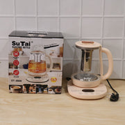 Electric glass tea kettle with LED and precise temperature control